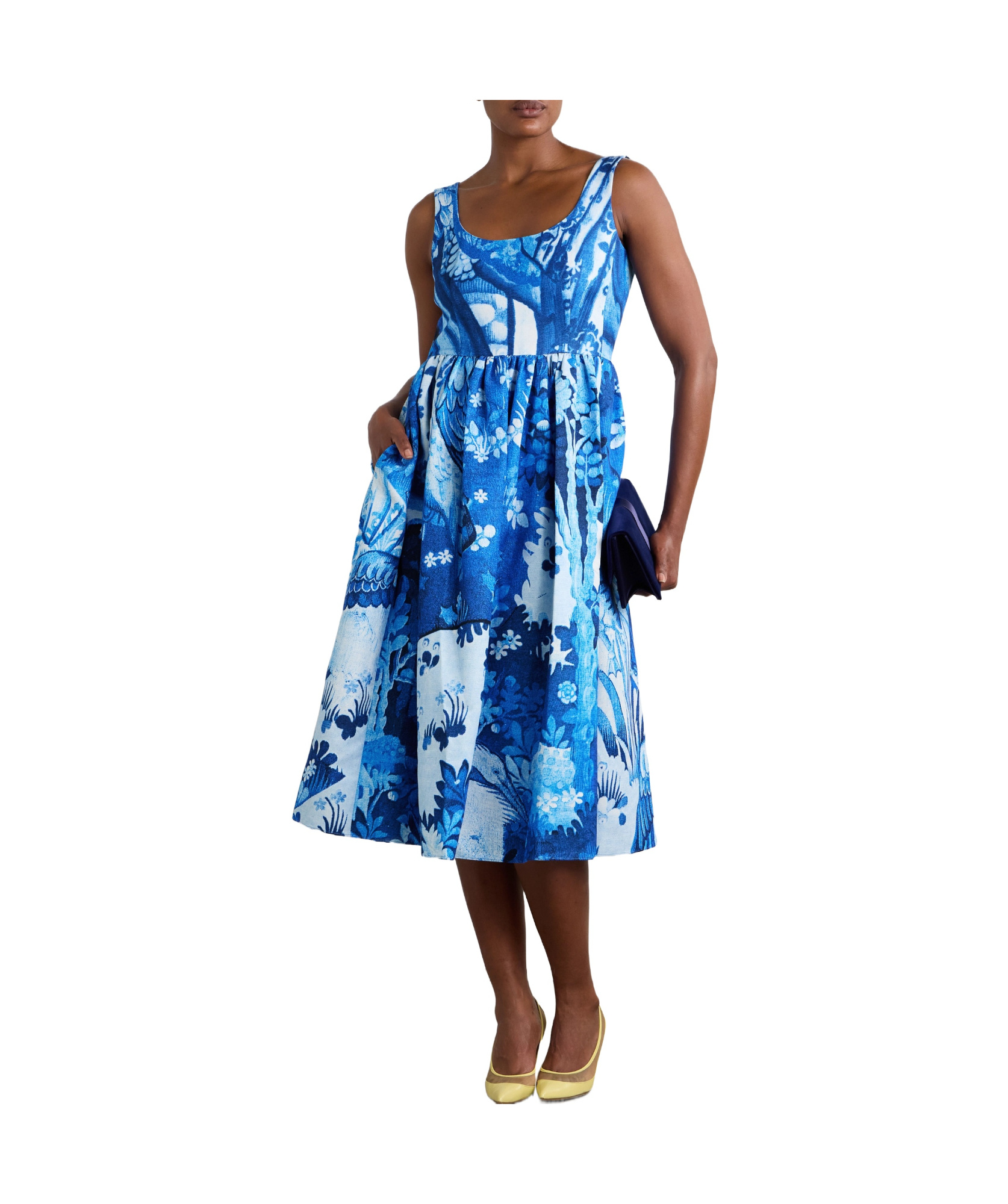 Low round neck dress