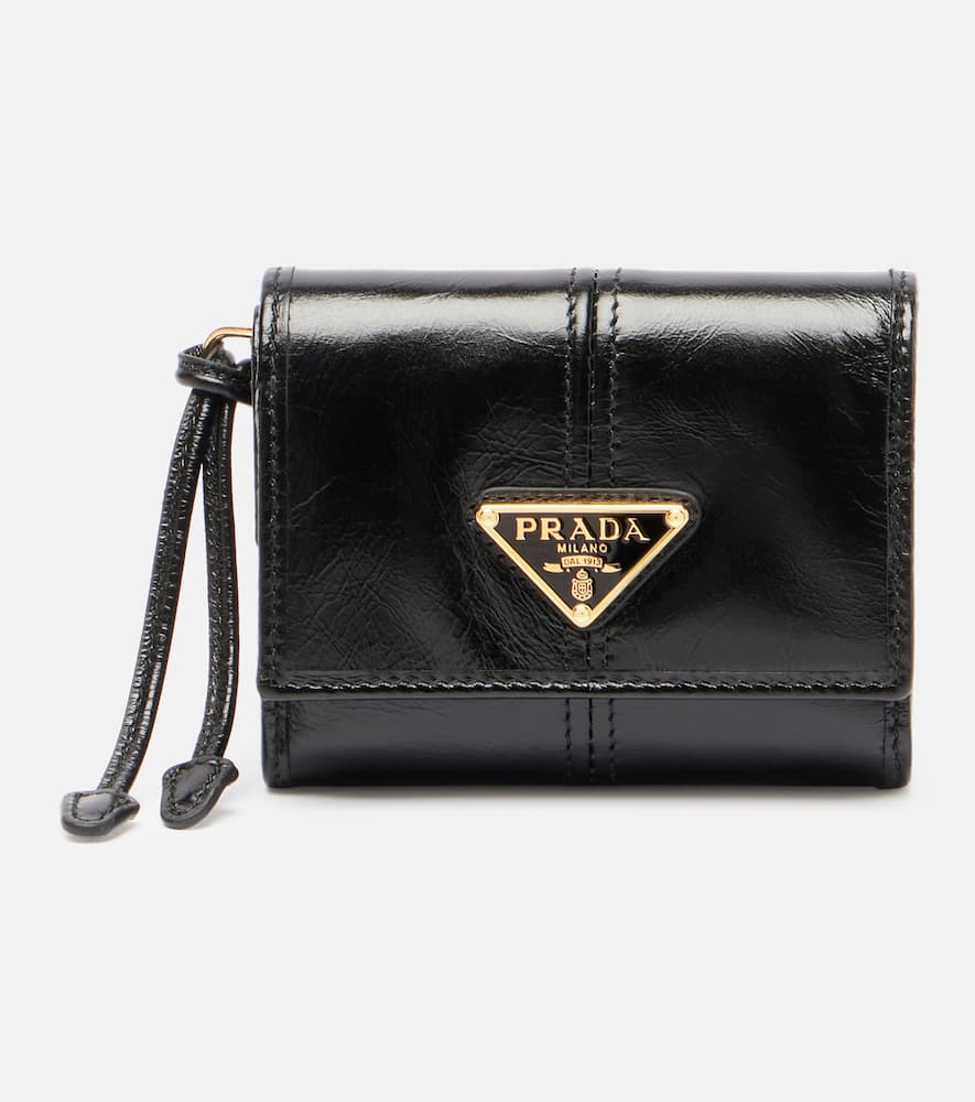 Logo leather wallet