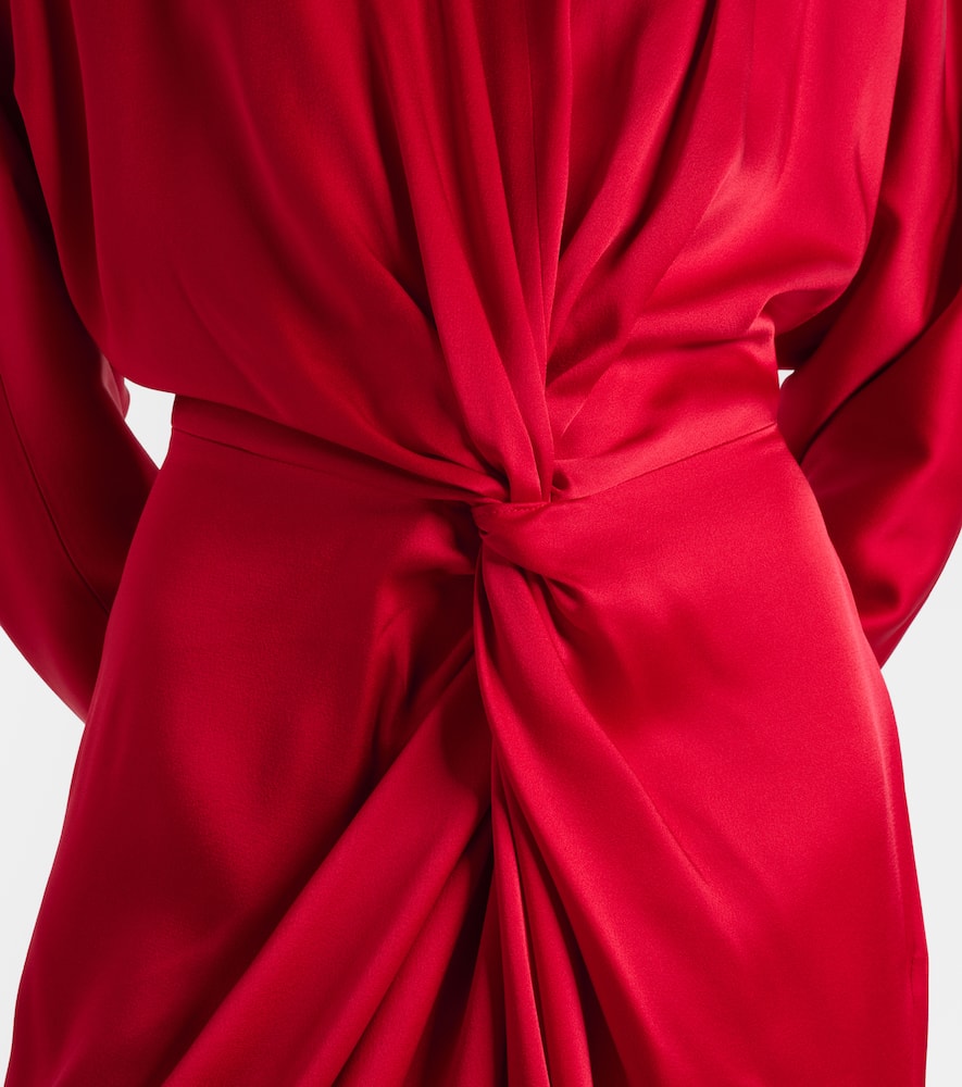 Twist satin midi dress