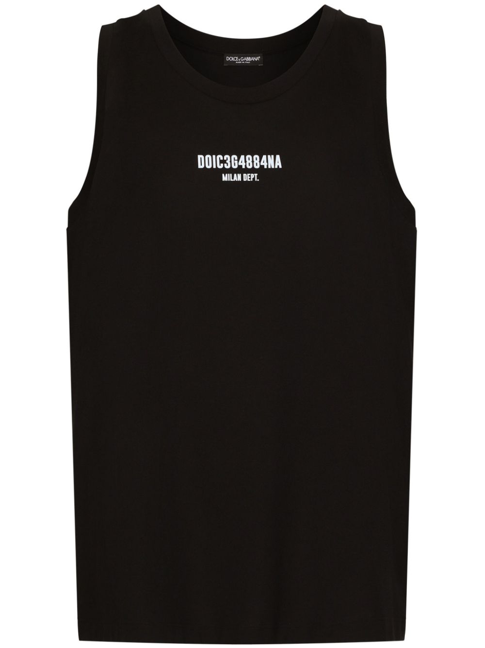 Logo-print sleeveless cotton T-shirt - Black