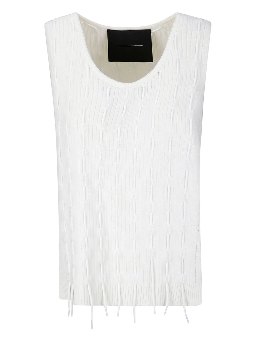 INSTITUTION fringe-detail knitted top - White