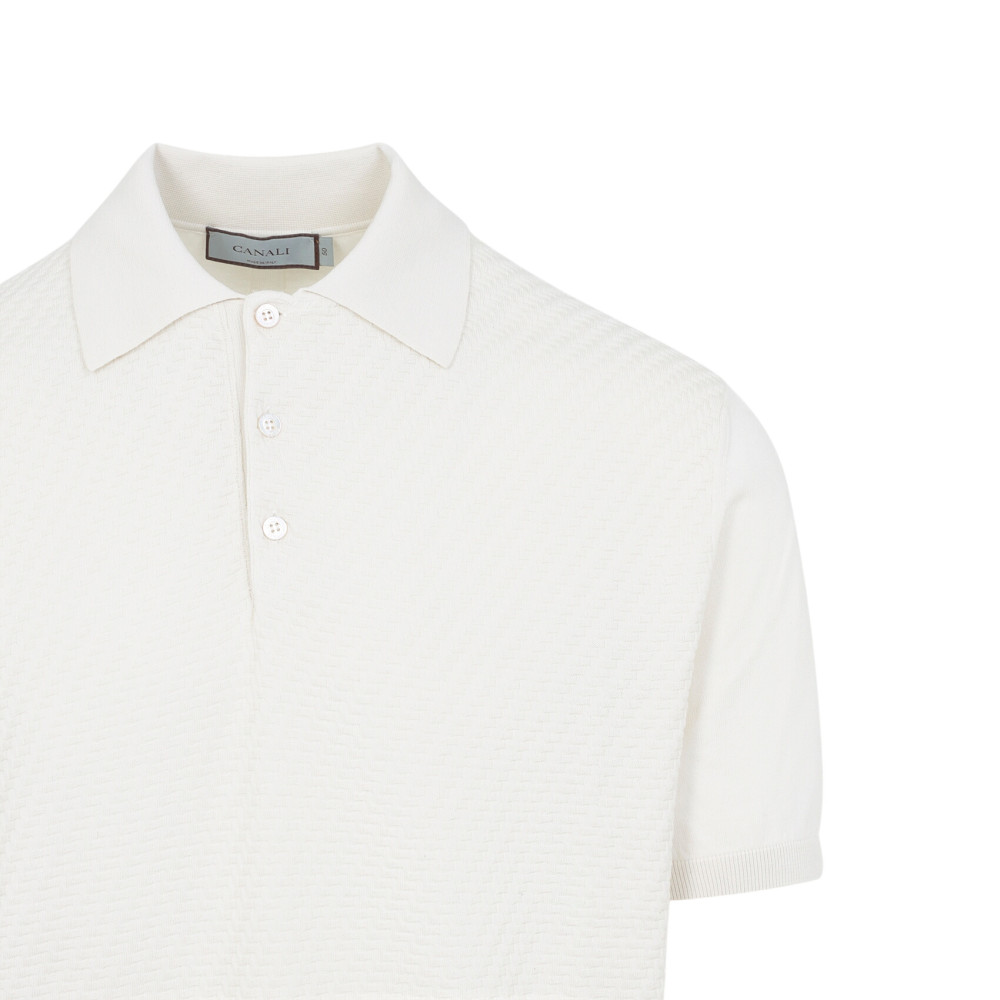 White Regular Polo Sweater