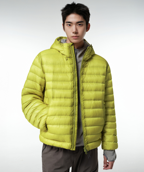 Sheer Hooded Light Down Jacket
