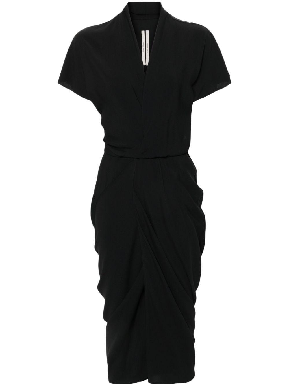 V-neck wrap midi dress - Black