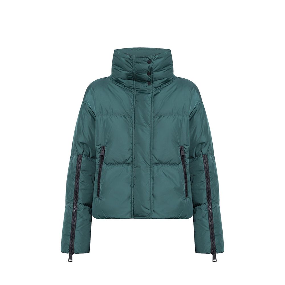 Bicolor Polyamide Down Jacket — Green
