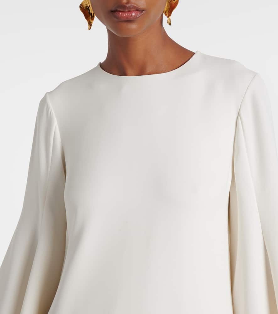 Lace-trimmed silk-blend georgette kaftan