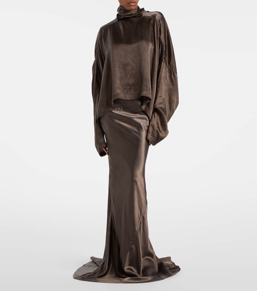 Satin maxi skirt