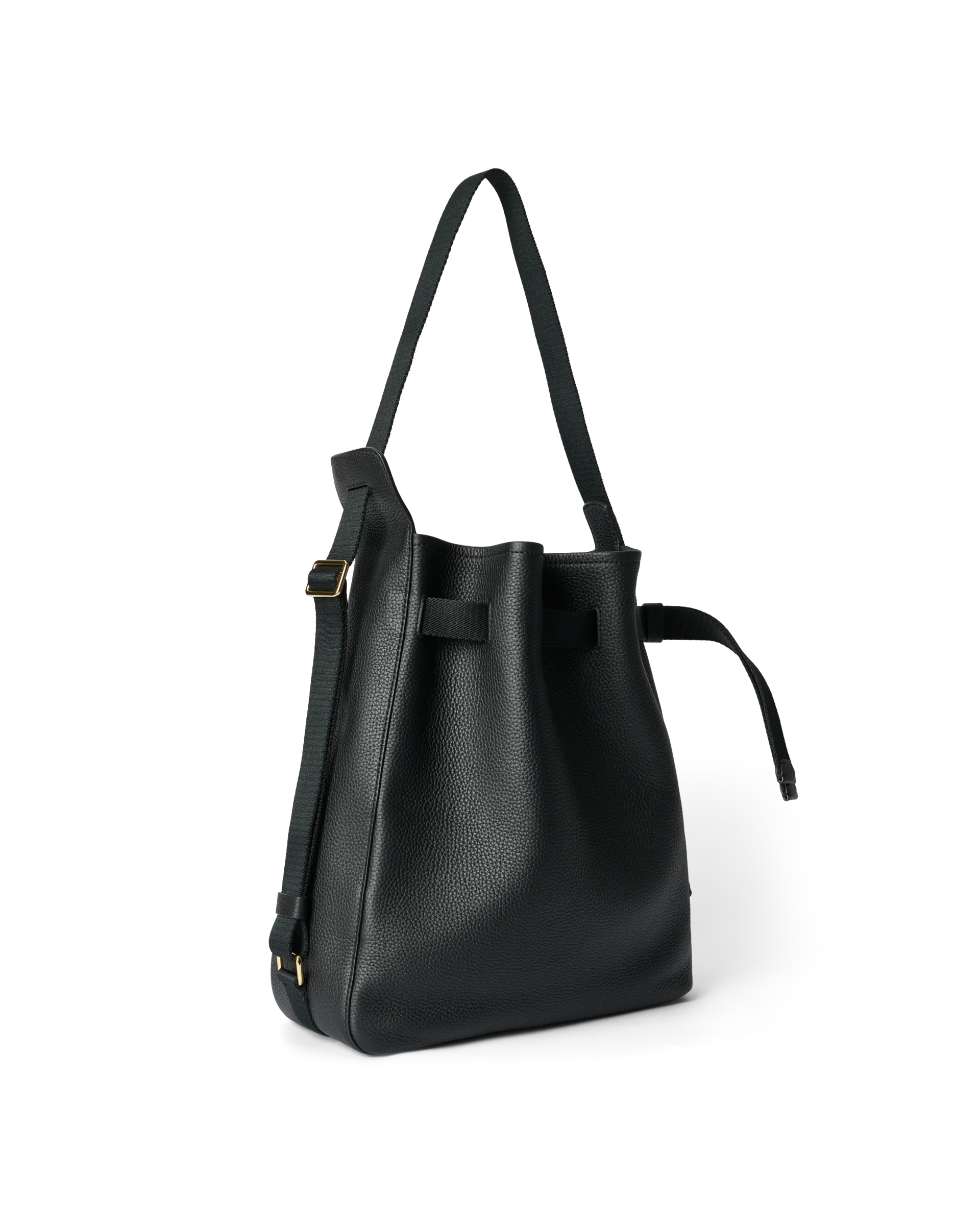 Sail Bag - Leather Hobo Bag - Black