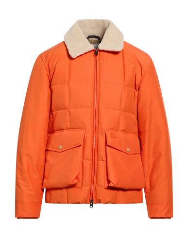 Man Puffer Orange Size S Cotton, Polyester