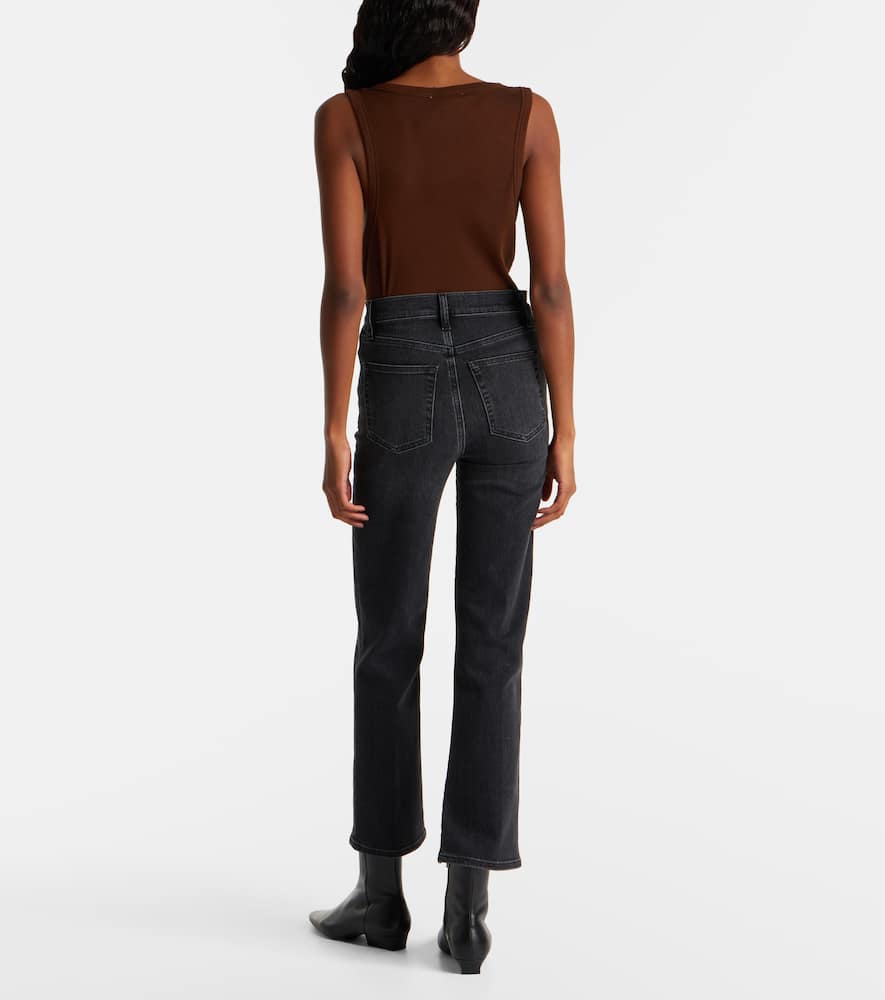 Le Sleek cropped high-rise straight jeans