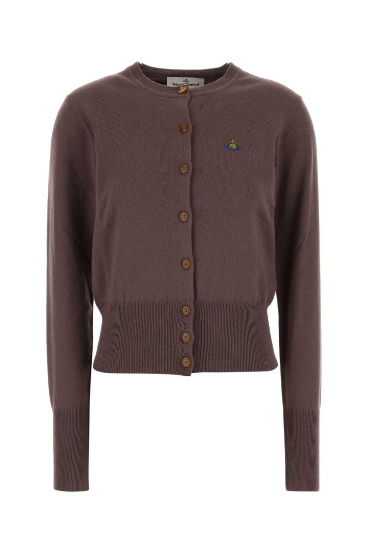 Brown Cotton Blend Bea Cardigan