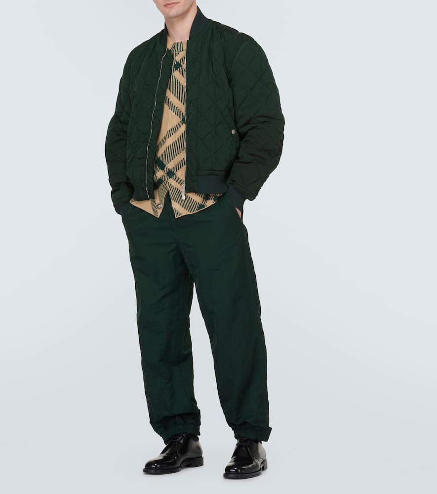 Check wool-blend cardigan