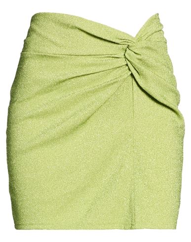 Woman Mini skirt Lime green Size L Viscose, Polyester, Polyamide, Elastane