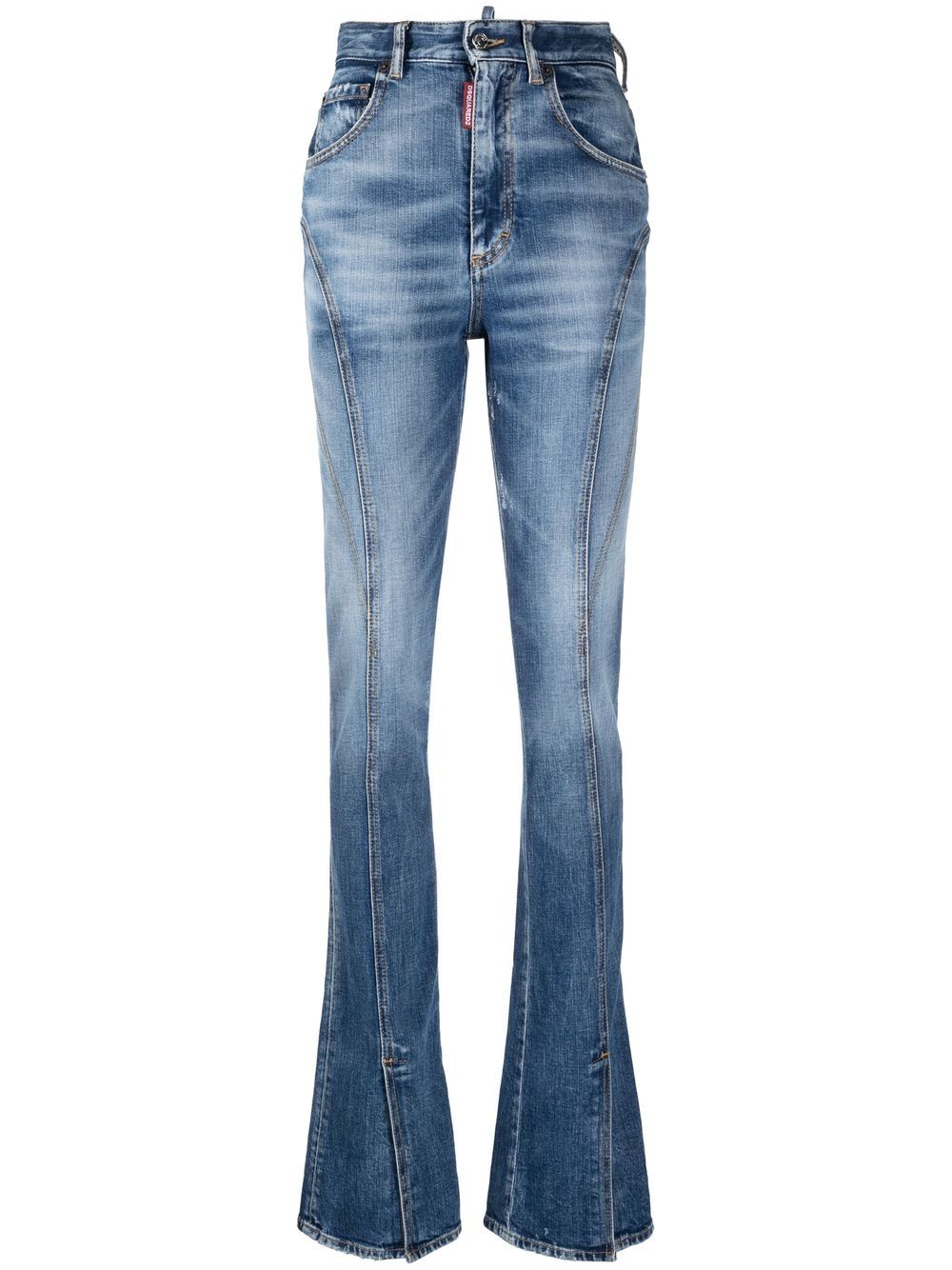High-waisted flared jeans - Blue