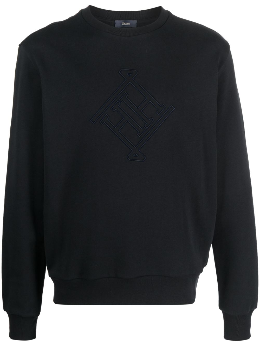 Logo-embroidered cotton sweatshirt - Blue