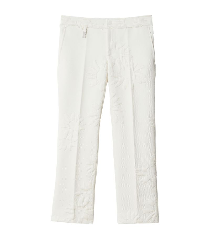 Silk-Blend Daisy Print Trousers