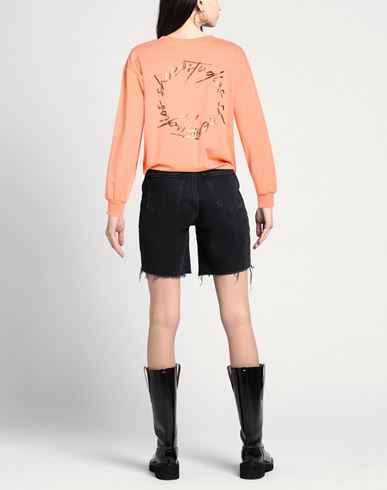 Woman Sweatshirt Orange Size L Cotton, Elastane