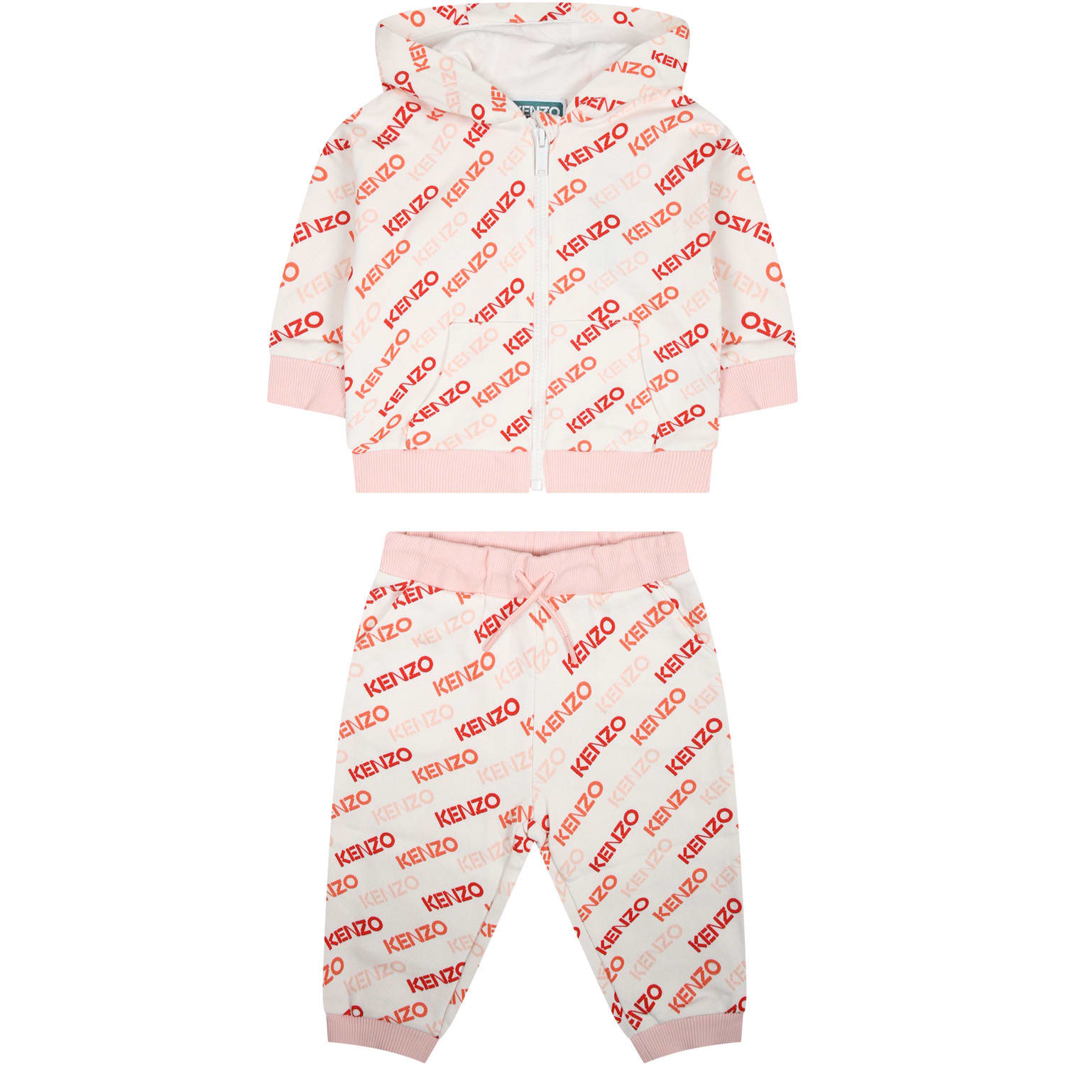 Logo-print cotton tracksuit set - Neutrals