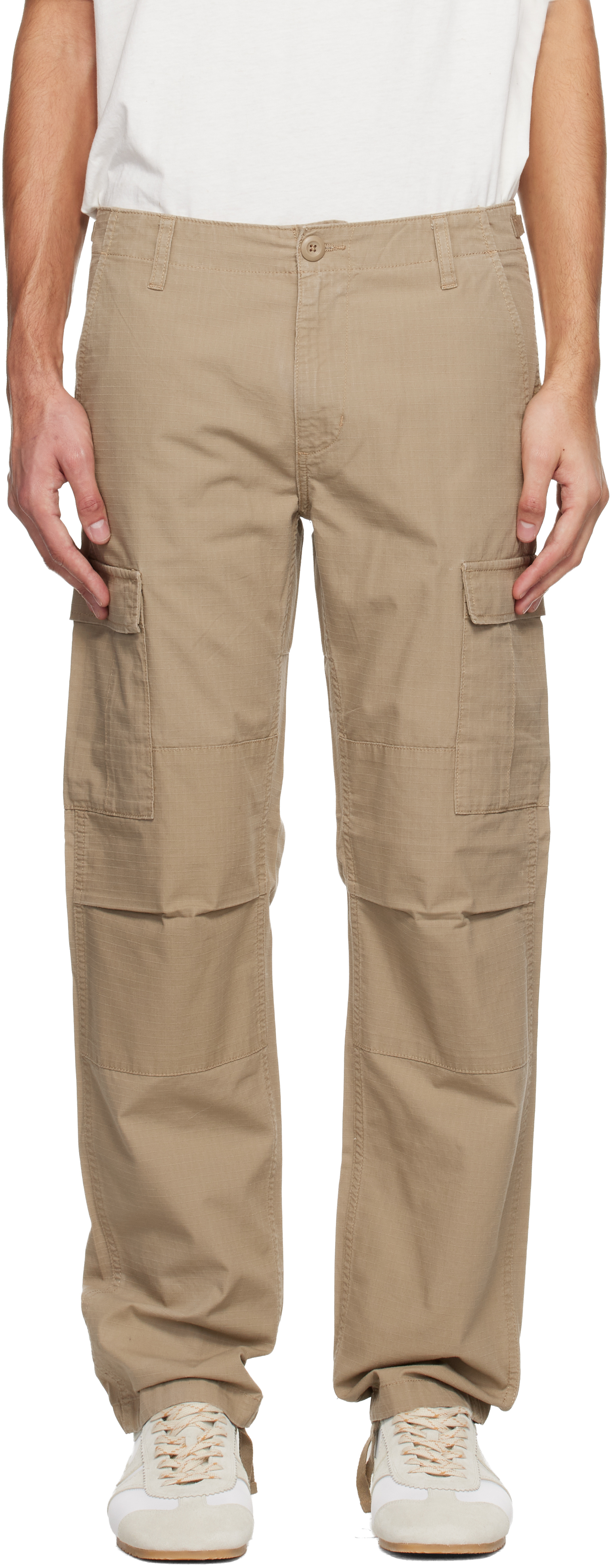 Beige Aviation Cargo Pants