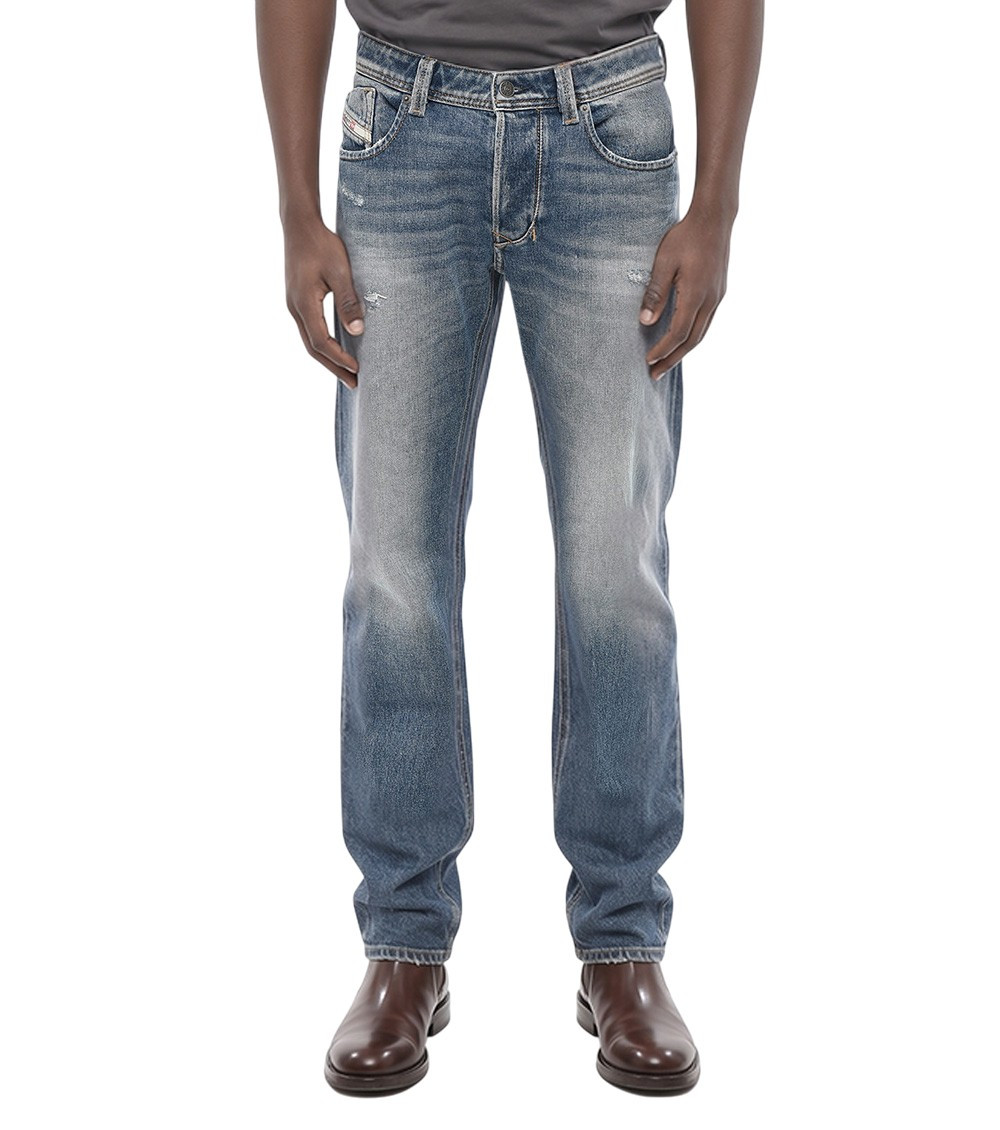 1985 Larkee L.32 Medium blue washed 5-pocket jeans with rips - 1985 Larkee