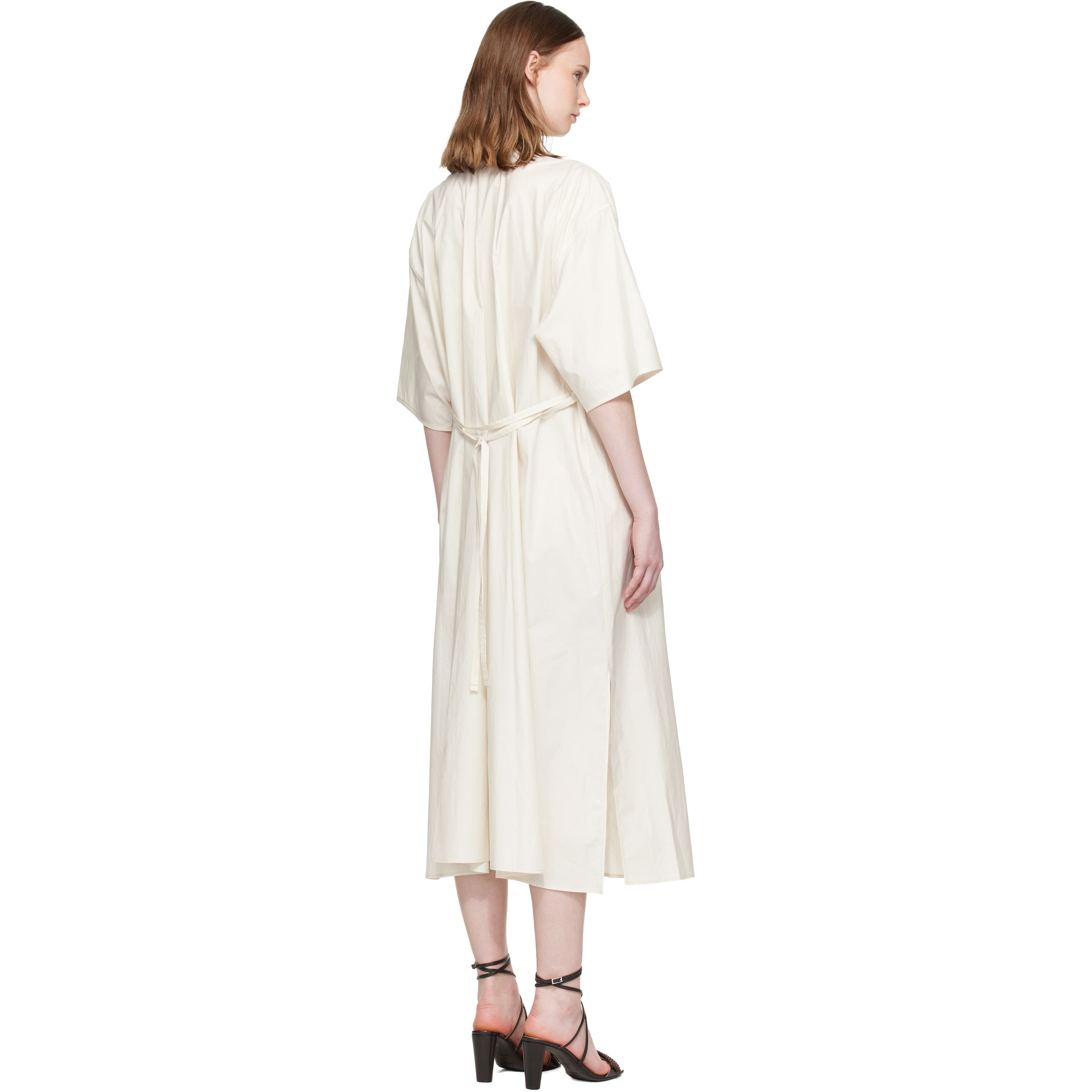 White Reversible Tube Midi Dress
