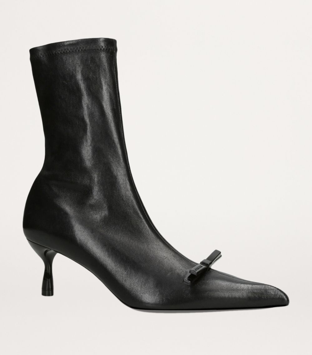 Leather Bow Ankle Boots 65