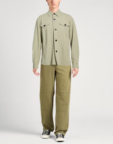 Man Shirt Sage green Size 38 Viscose, Polyamide