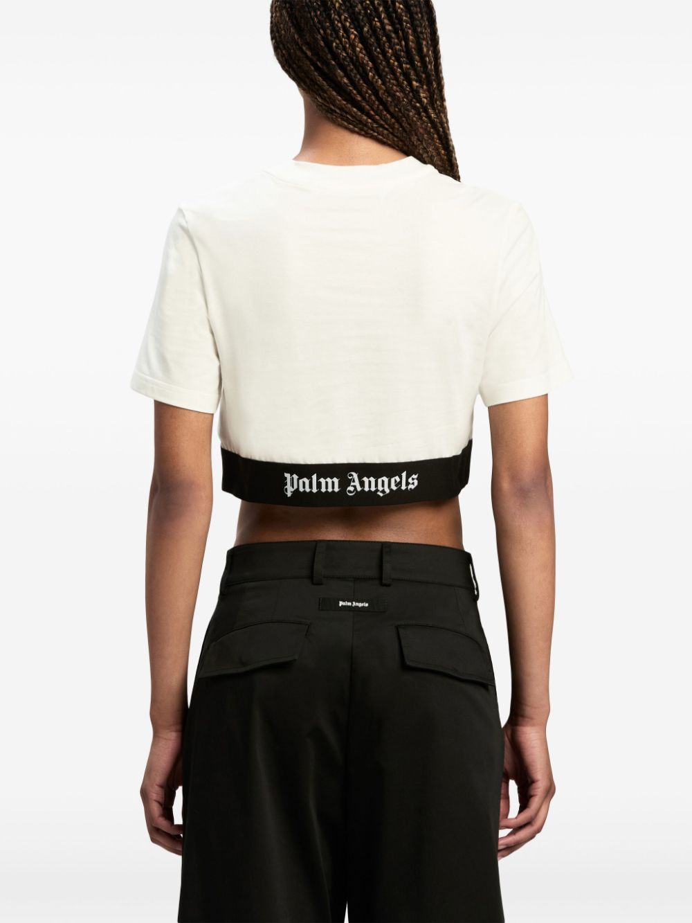 Crop T-shirt In White Cotton