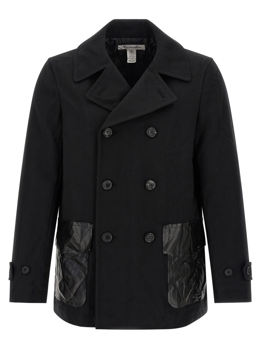 Black Double-Breasted Caban Coat