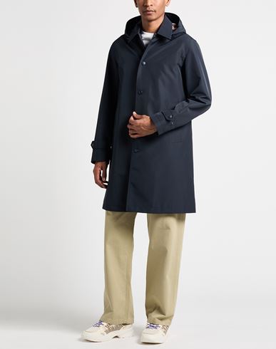 Man Overcoat & Trench Coat Charcoal Size M Polyester