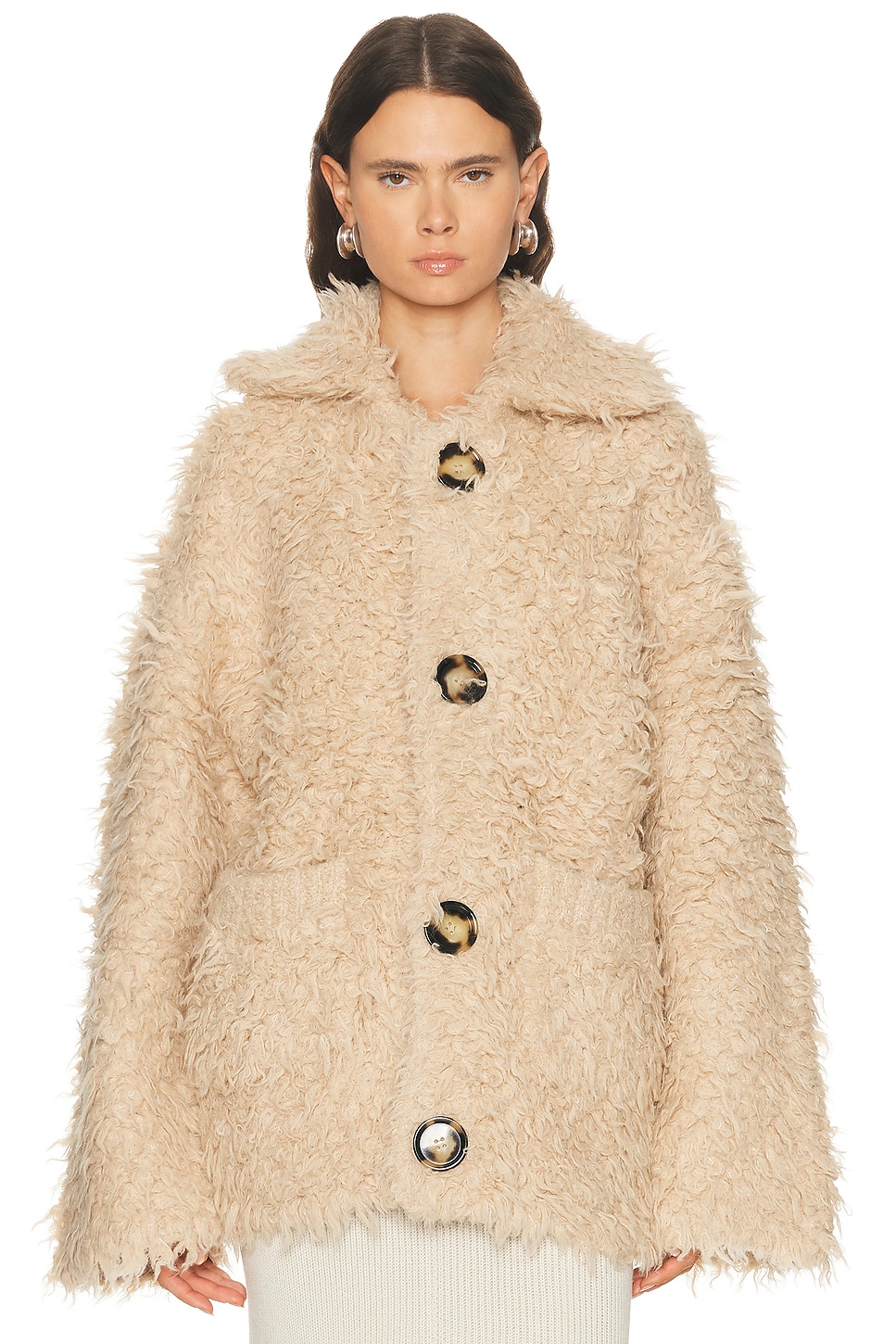 Acne Studios Kangry Angry Bear Cardigan in Sand Beige - Beige. M/L also in