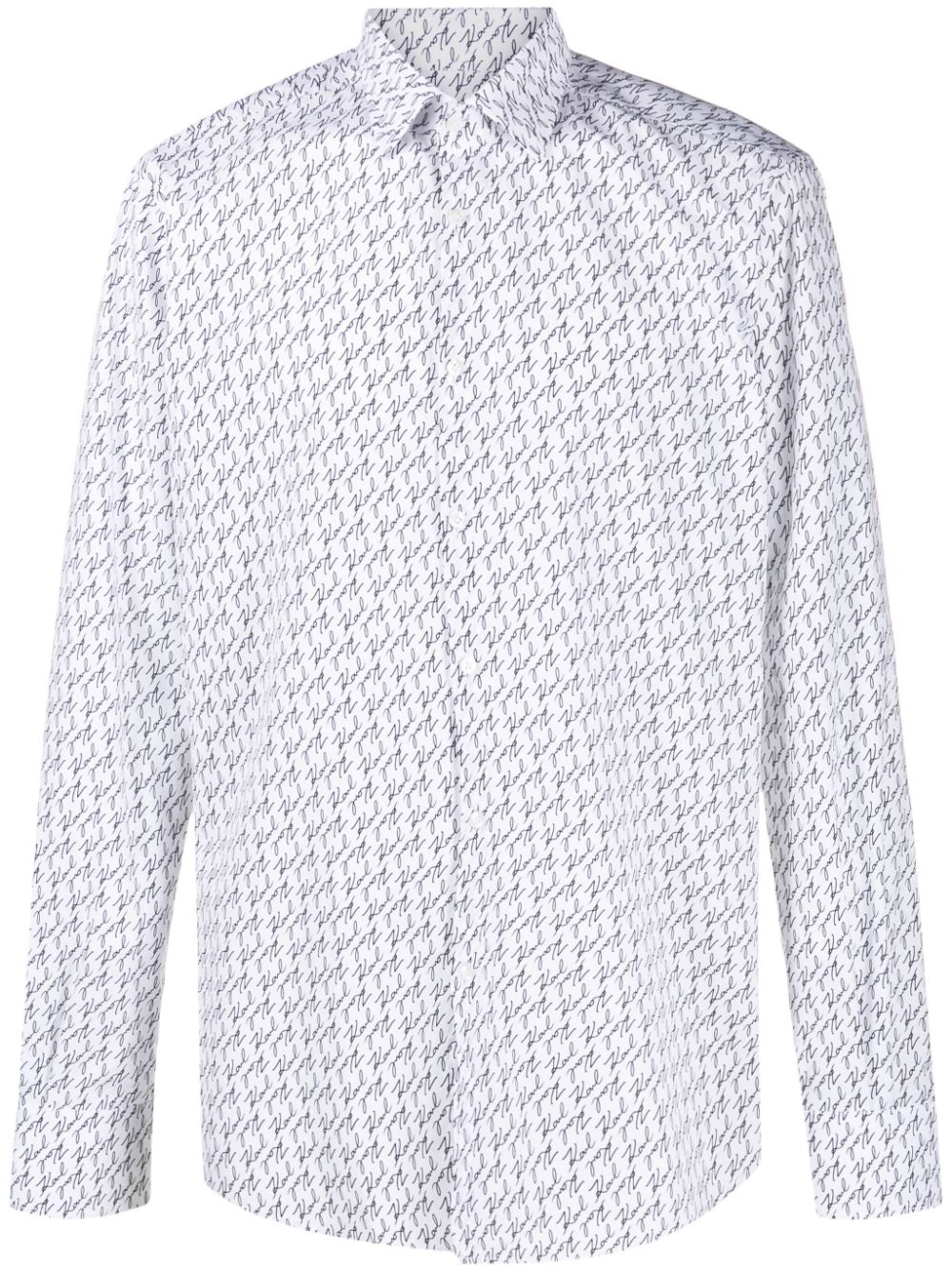 Karligraphy-motif cotton shirt - Yellow