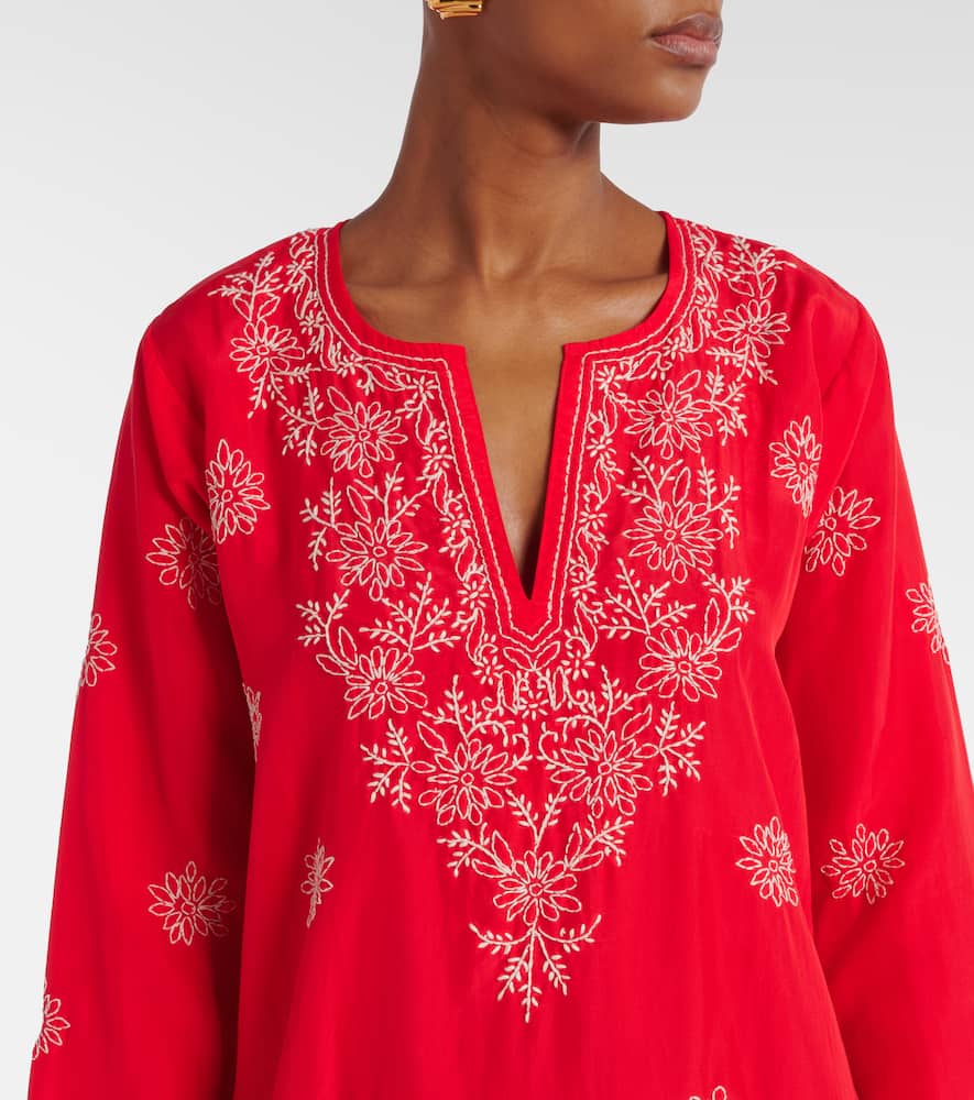 Embroidered silk kaftan
