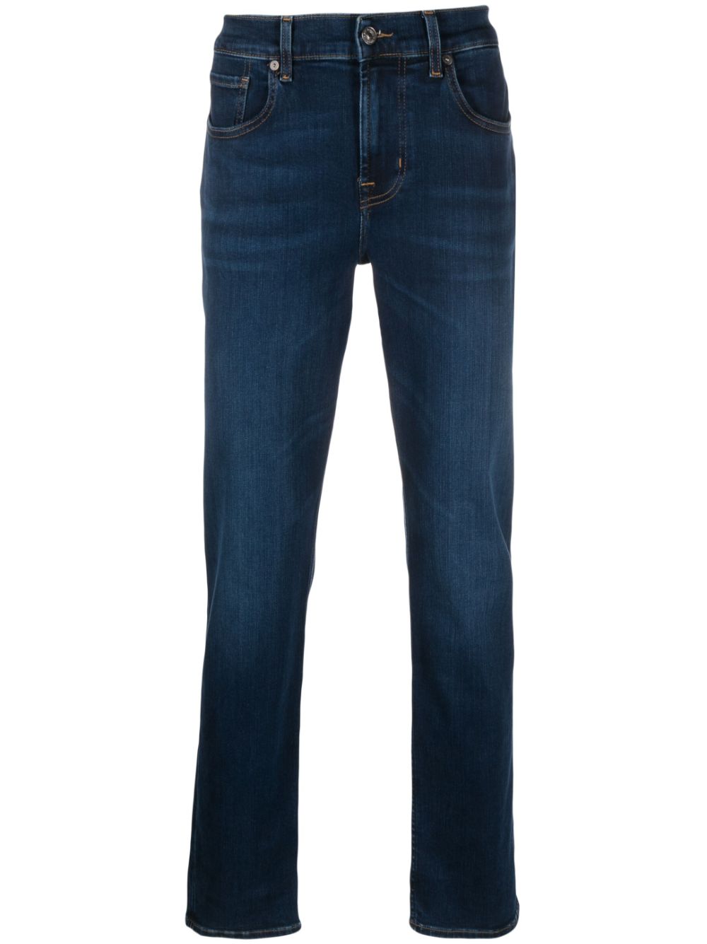 Mid-rise tapered-leg jeans - Blue