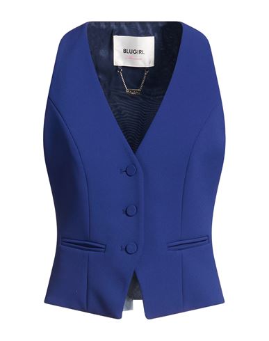 Woman Tailored Vest Navy Size 10 Polyester, Elastane