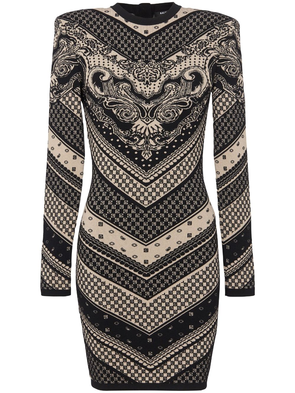 Monogram fine-knit minidress - Black