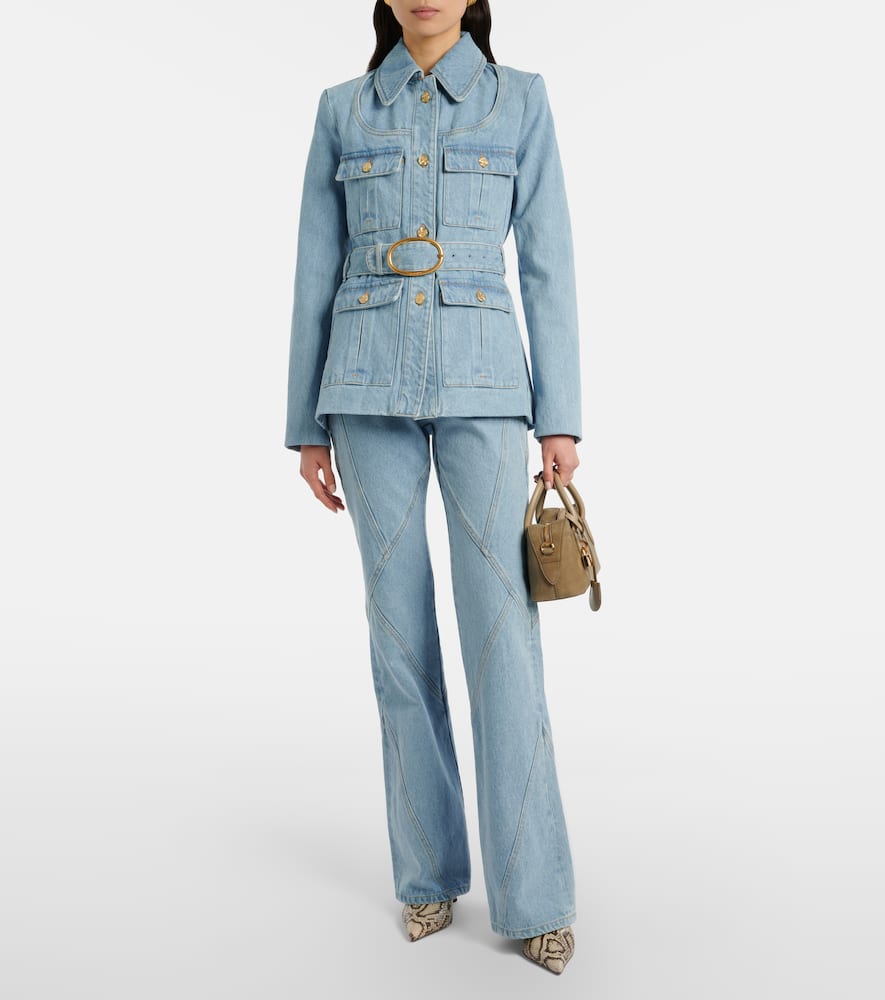Belted denim jacket