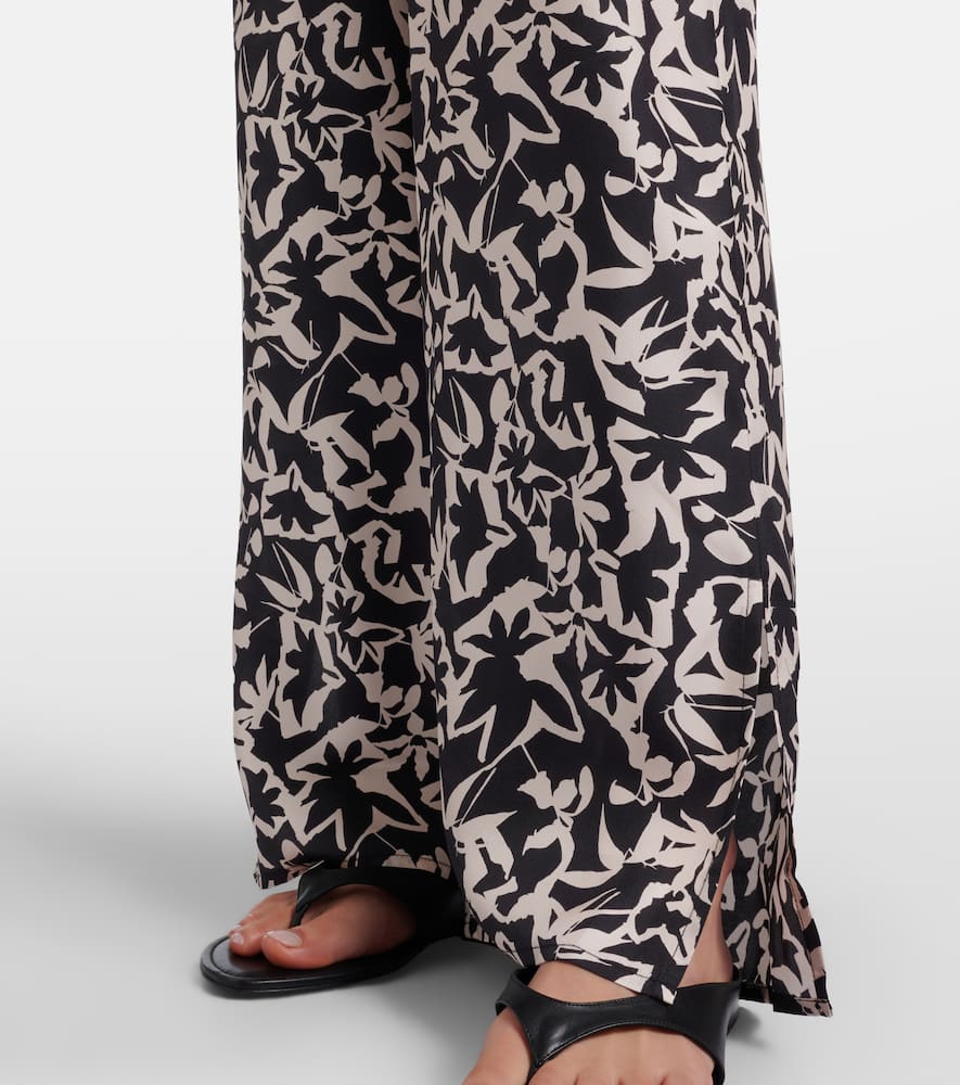 Loreto printed silk twill wide-leg pants