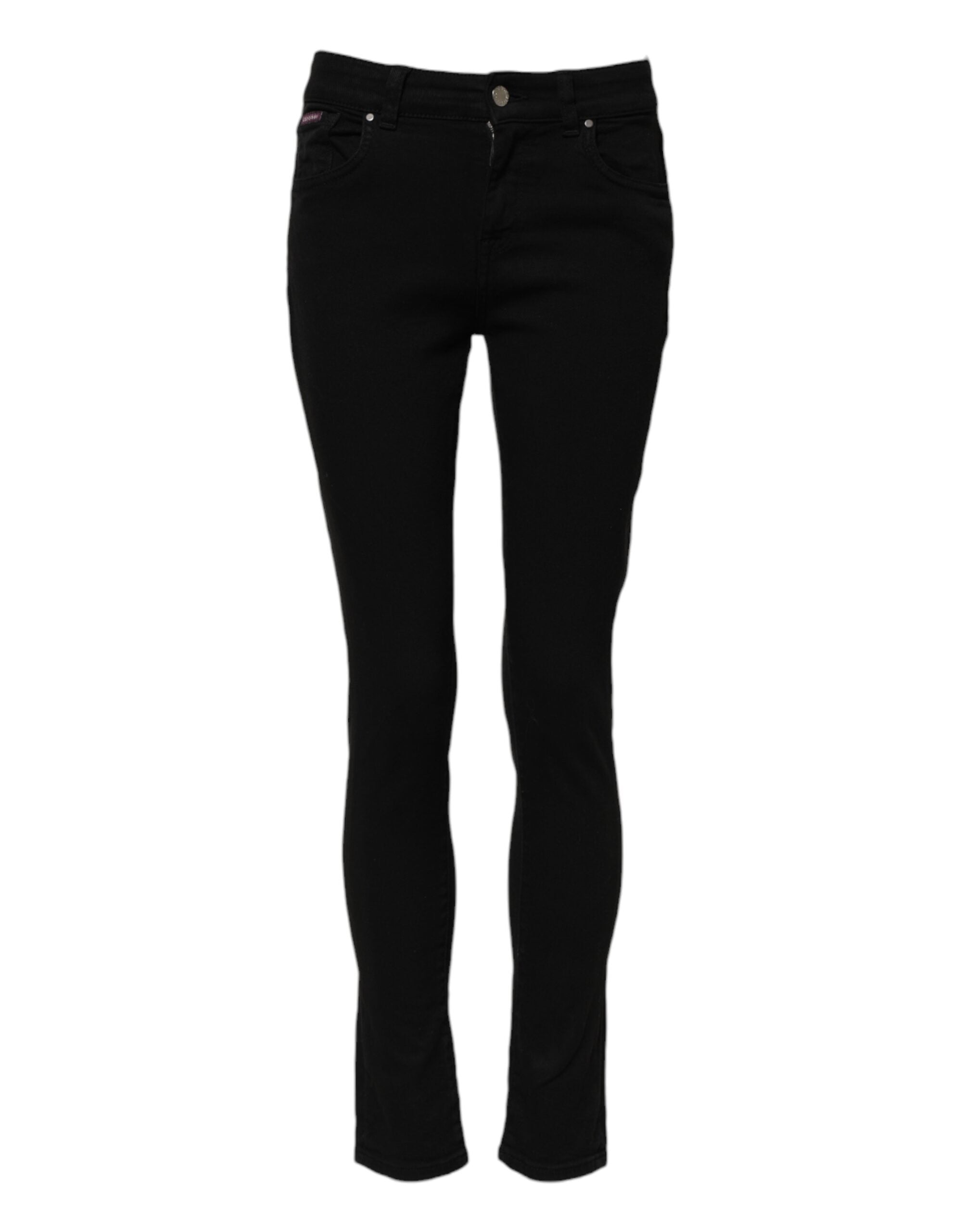 Skinny Cotton-Blend Jeans — Black