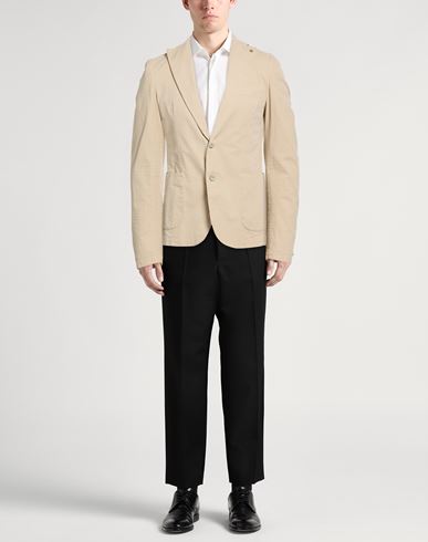 Man Blazer Beige Size 36 Cotton, Elastane