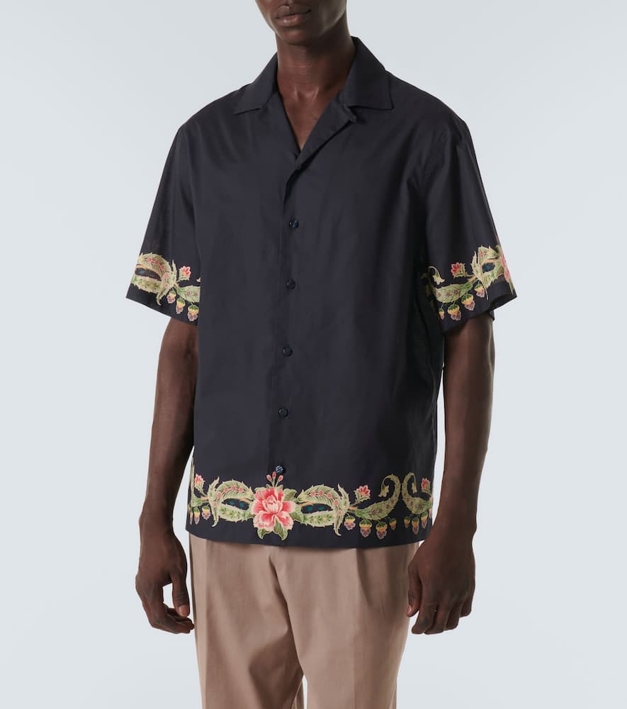 Floral cotton bowling shirt