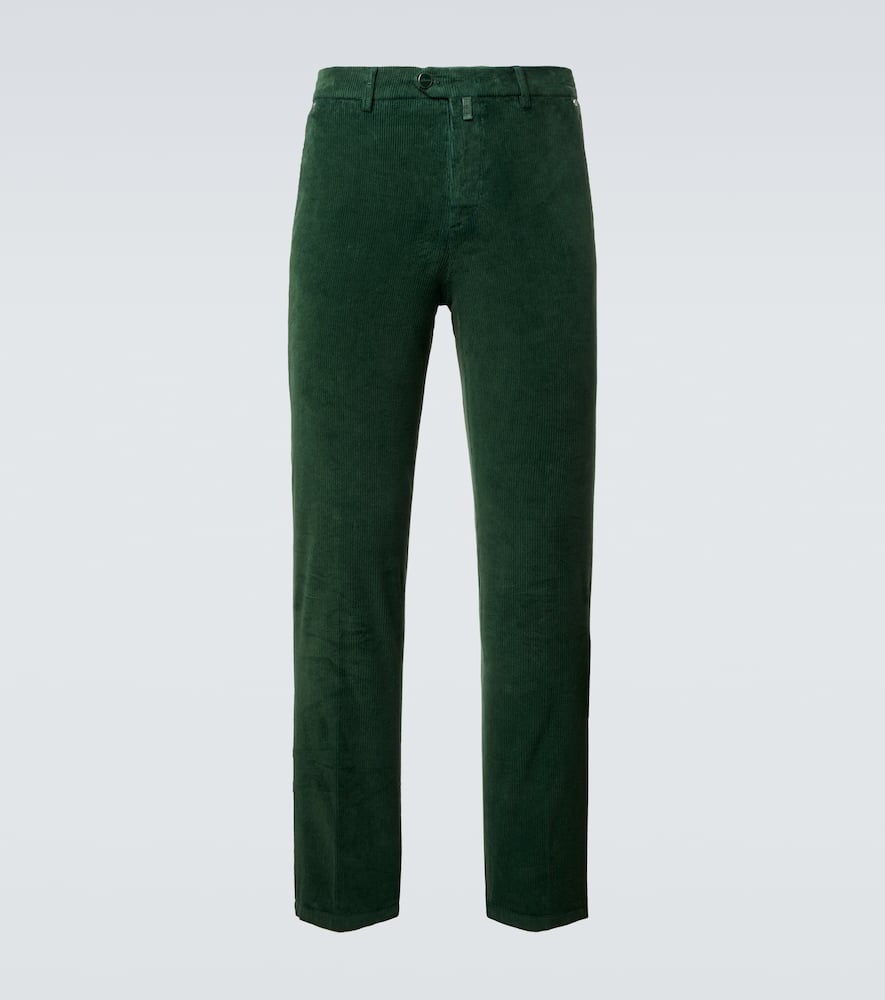 Cotton-blend corduroy slim pants