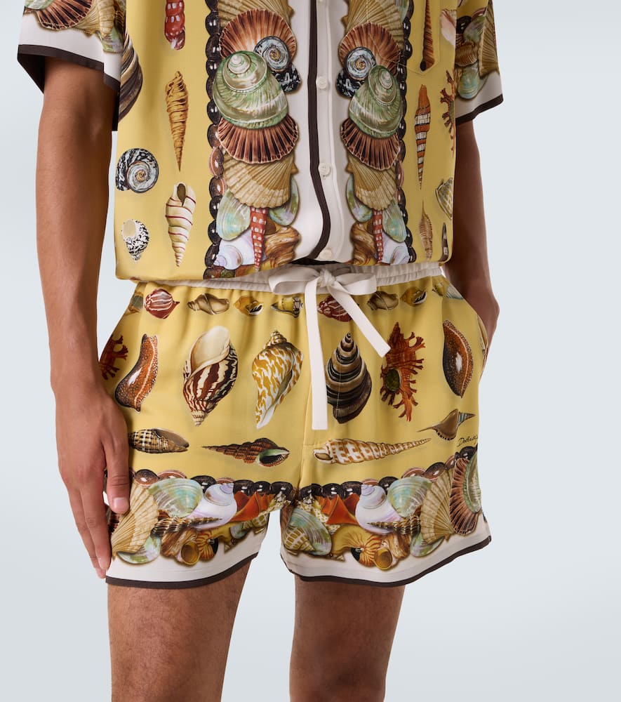 Printed silk shorts