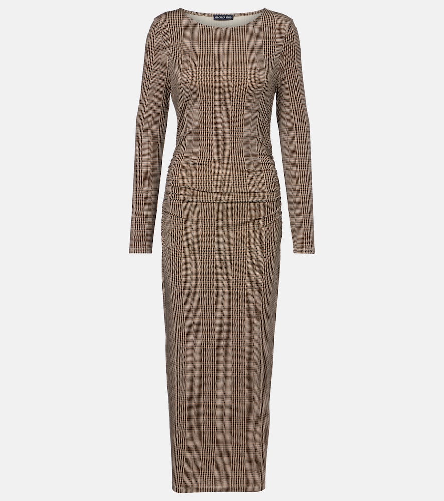 Charissa houndstooth jersey maxi dress