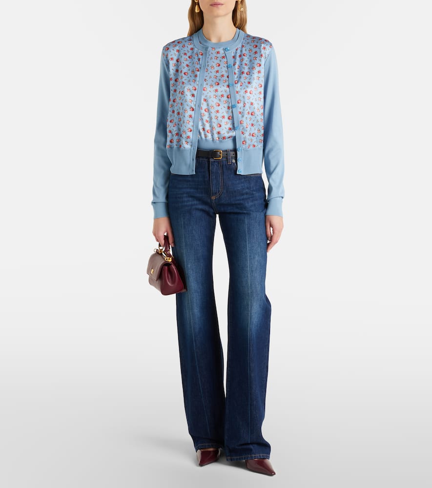 Floral silk sweater vest