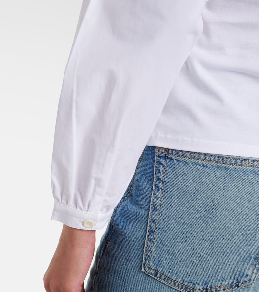 Puff-sleeve cotton blouse