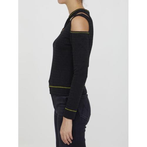 Cut-out detail top - Black