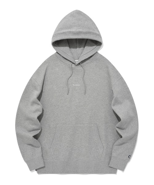 Overfit Small Authentic Logo Hoodie Melange Gray