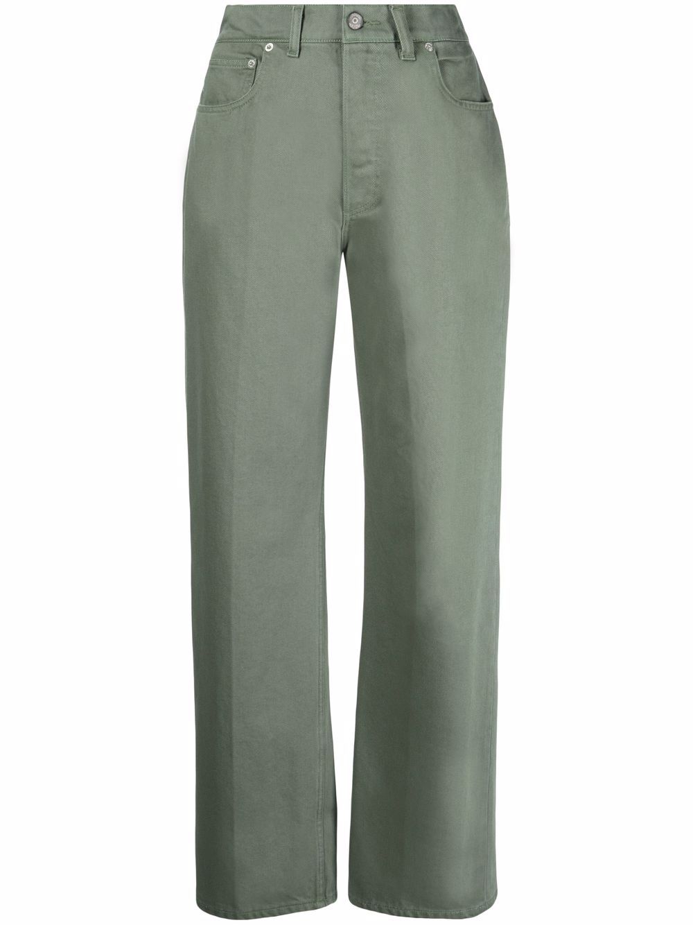 Logo-patch straight-leg jeans - Green
