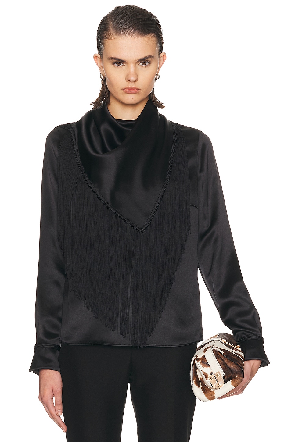 Gabriela Hearst Anderson Scarf Top in Black - Black. 40 also in